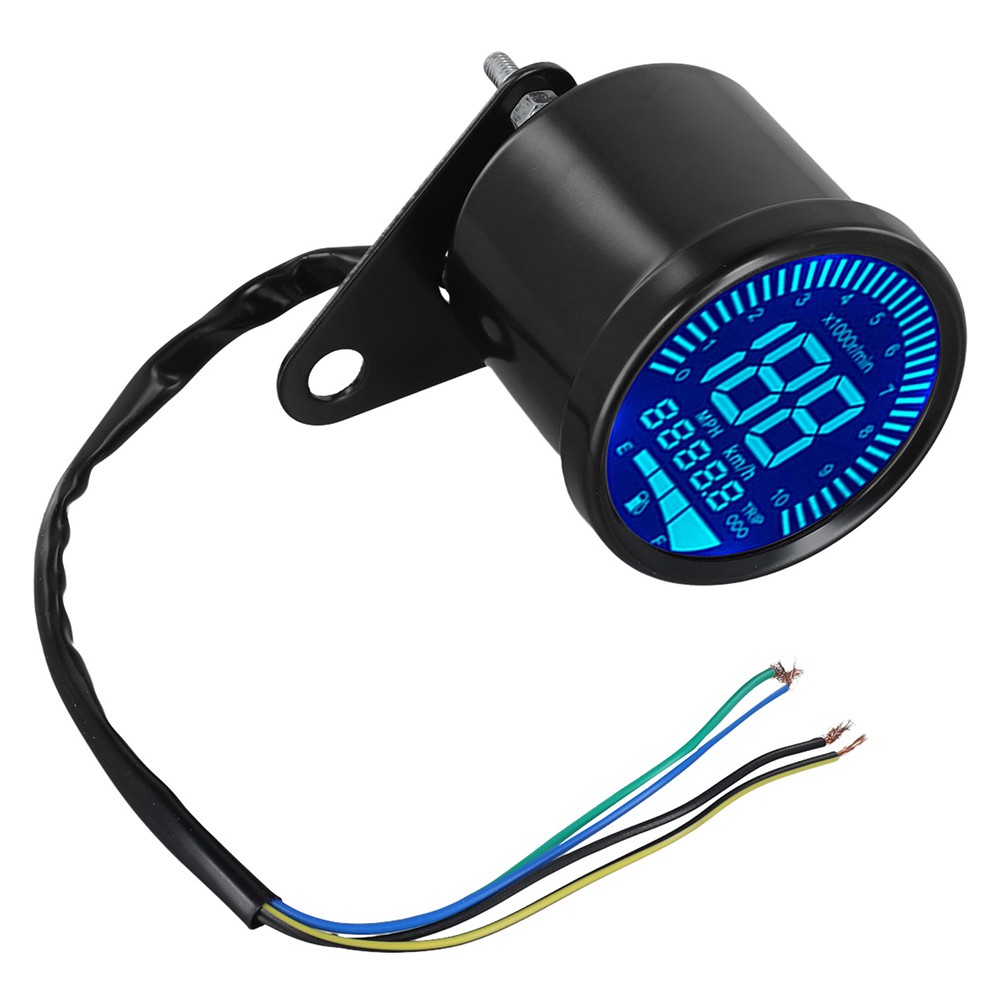 Motorcycle Digital Speedometer Retro LCD Odometer Fuel Gauge Tachometer DC12V